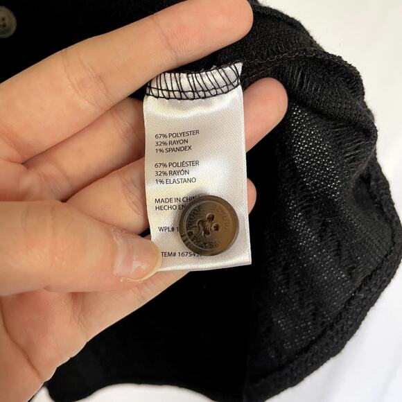 Weatherproof black button down short sleeved shirt v-neck front knot women's L - Picture 5 of 7